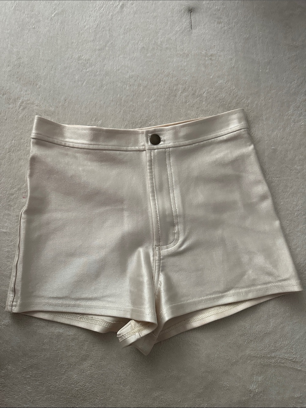 American Apparel Cream High-Waist Shorts